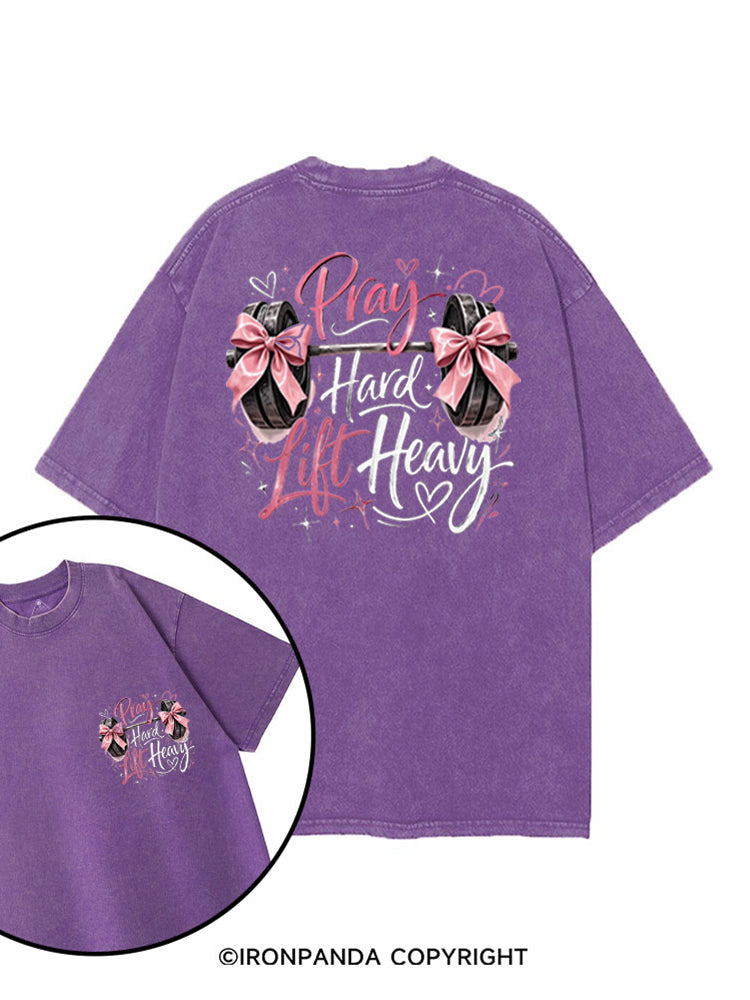 PRAY HARD LIFT HEAVY CHRISTIAN FITNESS printed Gym Shirt