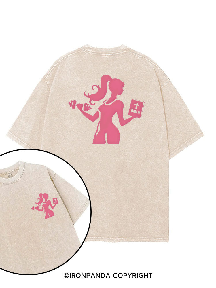 BADDIE GYM GIRL GOD'S GIRL printed Gym Shirt