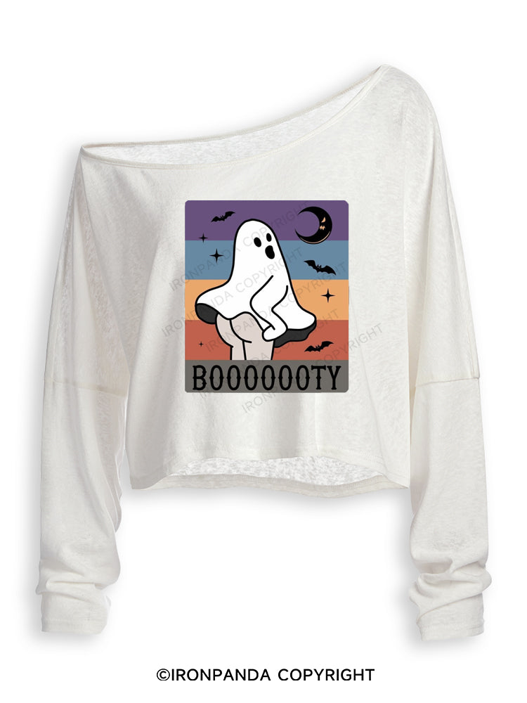 Booooooty Off Shoulder Long Sleeve Crop Top