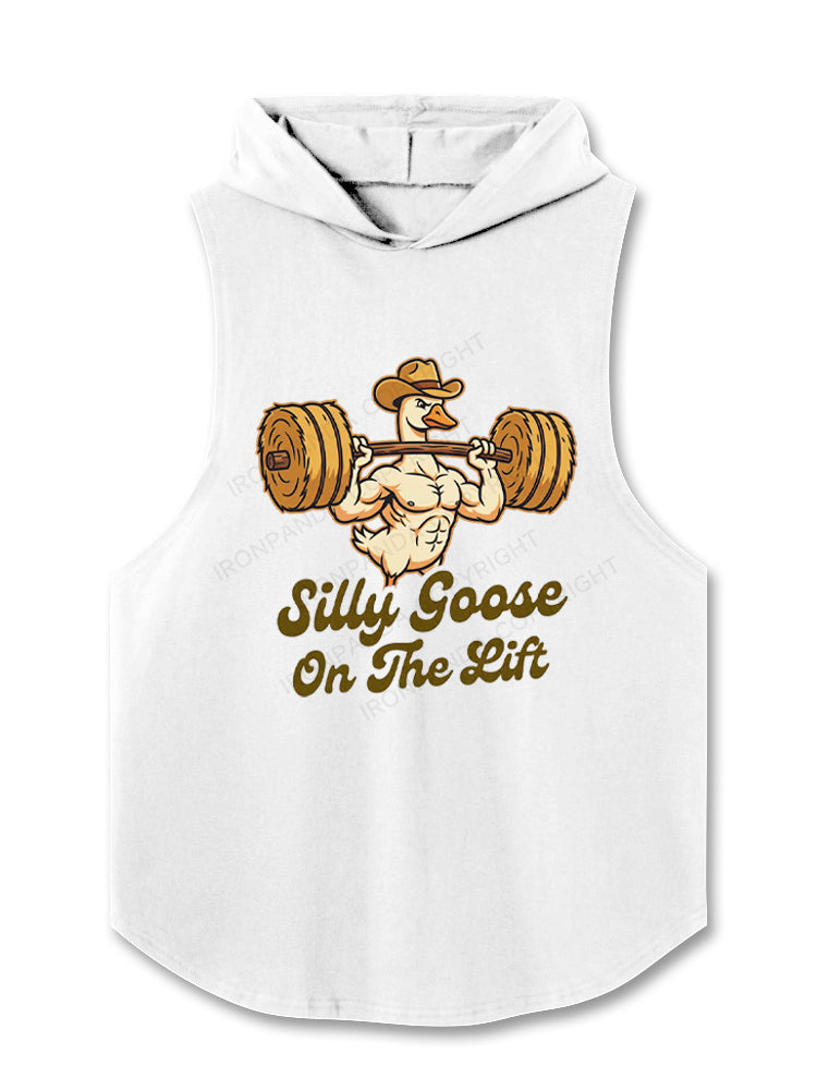 Silly Goose On The Lift Strong Muscular Hooded Tank