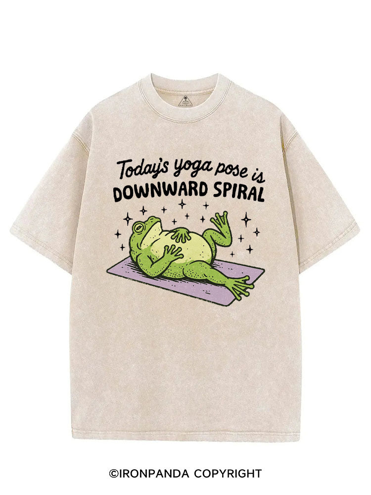 Today's Yoga Pose Is Downward Spiral Frog VINTAGE GYM SHIRT