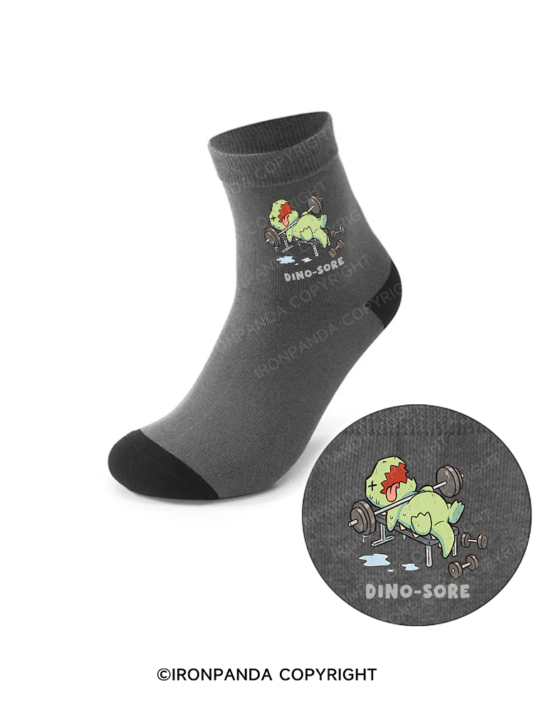 DINO-SORE FUNNY Crew Socks