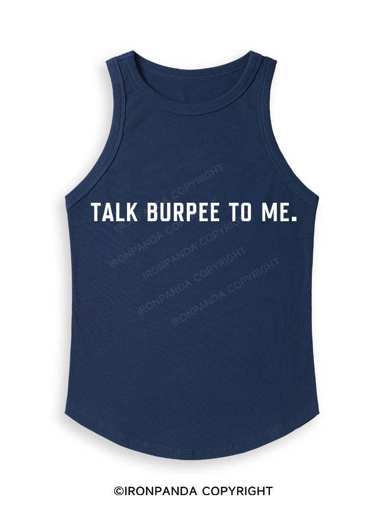 TALK BURPEE TO ME Fitted Tank Top