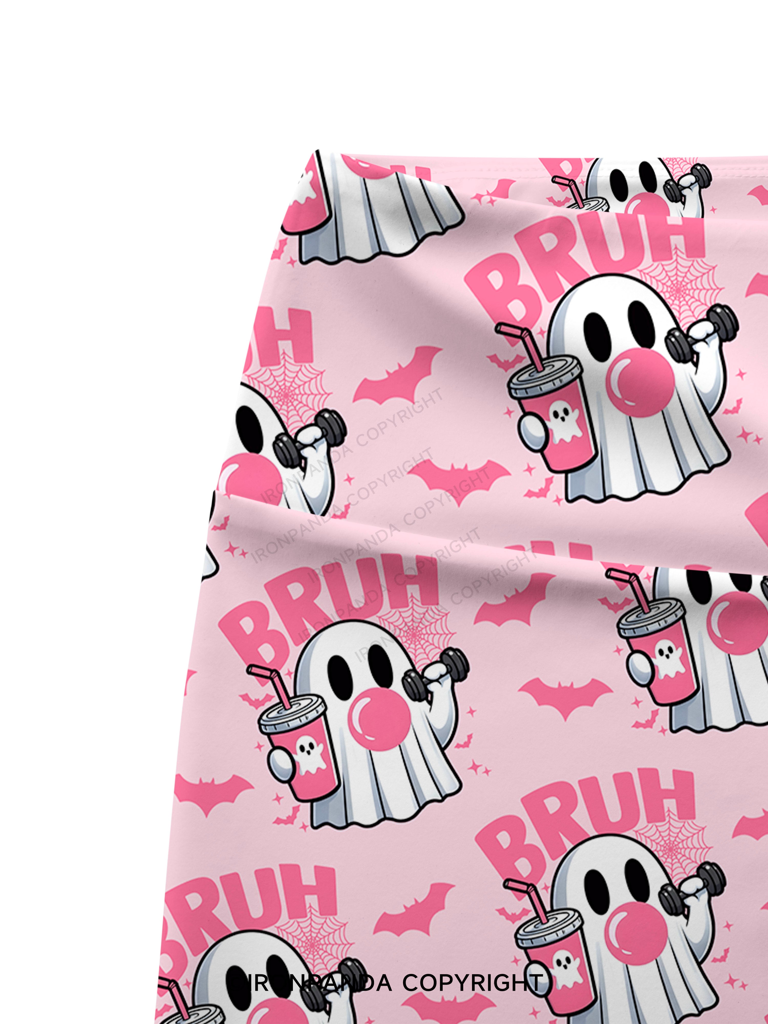 BRUH GHOST Printed Yoga Cycling Shorts