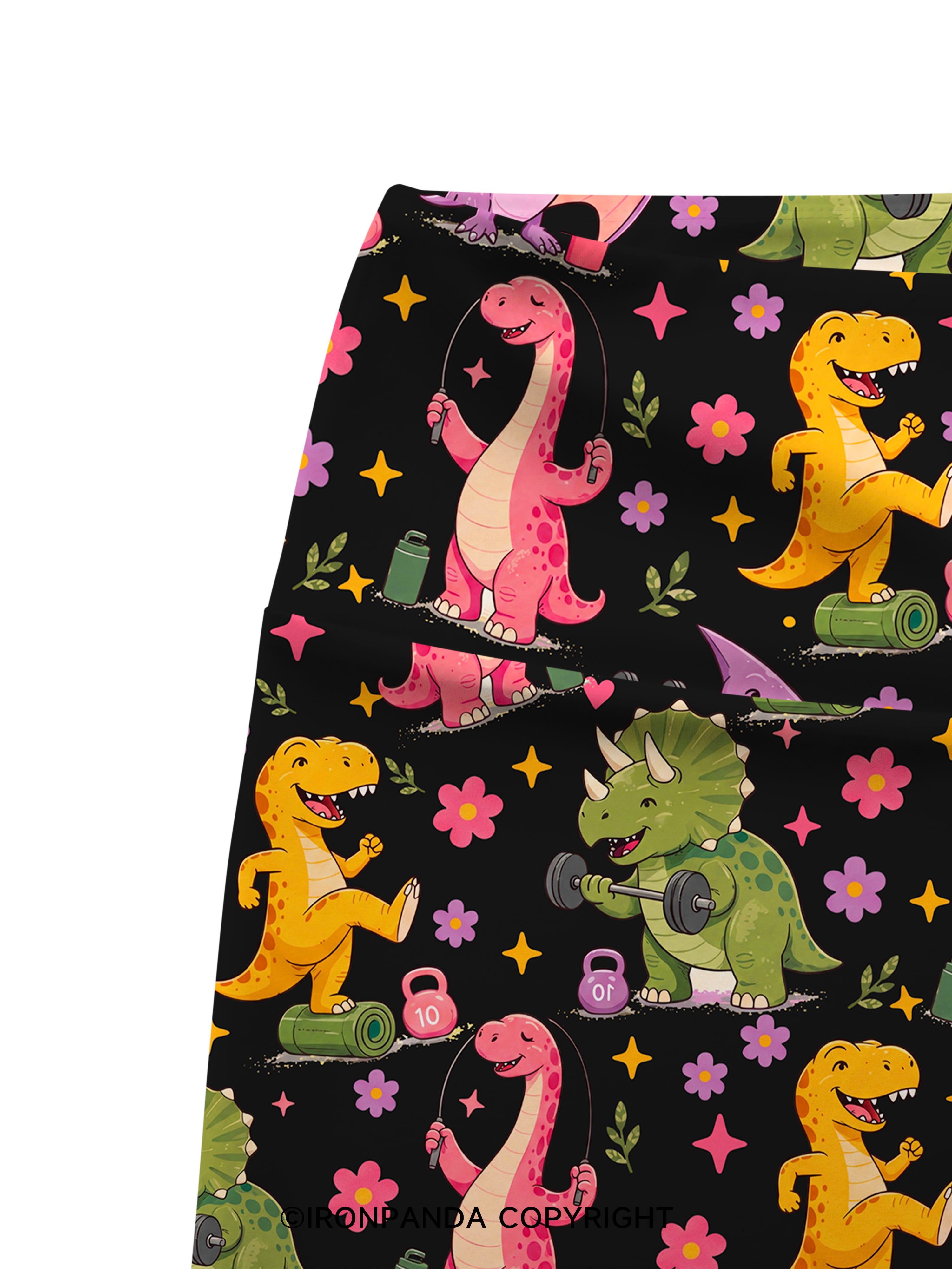 DINOSAURS DIDN'T EXERCISE. WE ALL SAW HOW THAT ENDED Printed Yoga Cycling Shorts