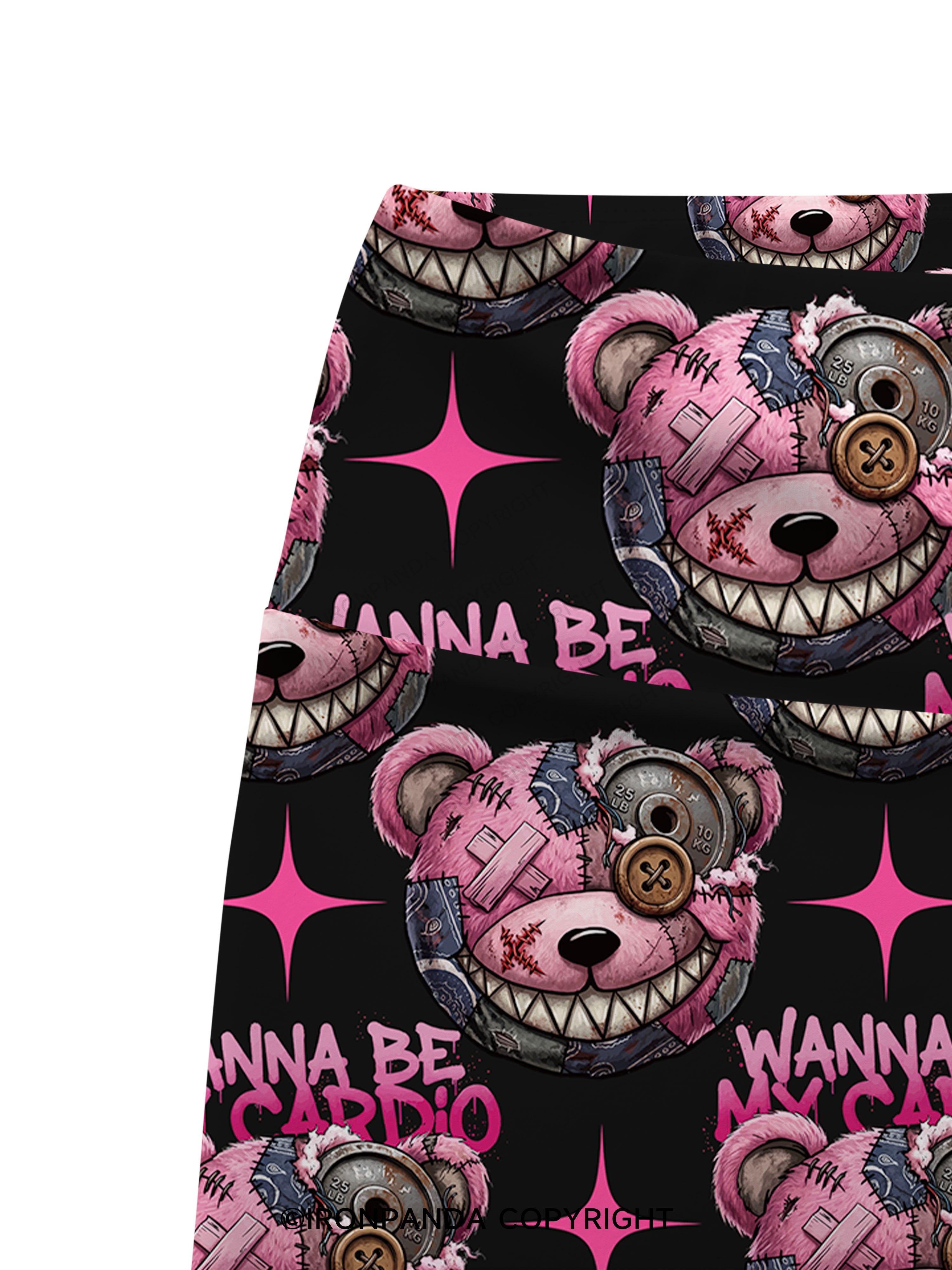 WANNA BE MY CARDIO? Printed Yoga Cycling Shorts
