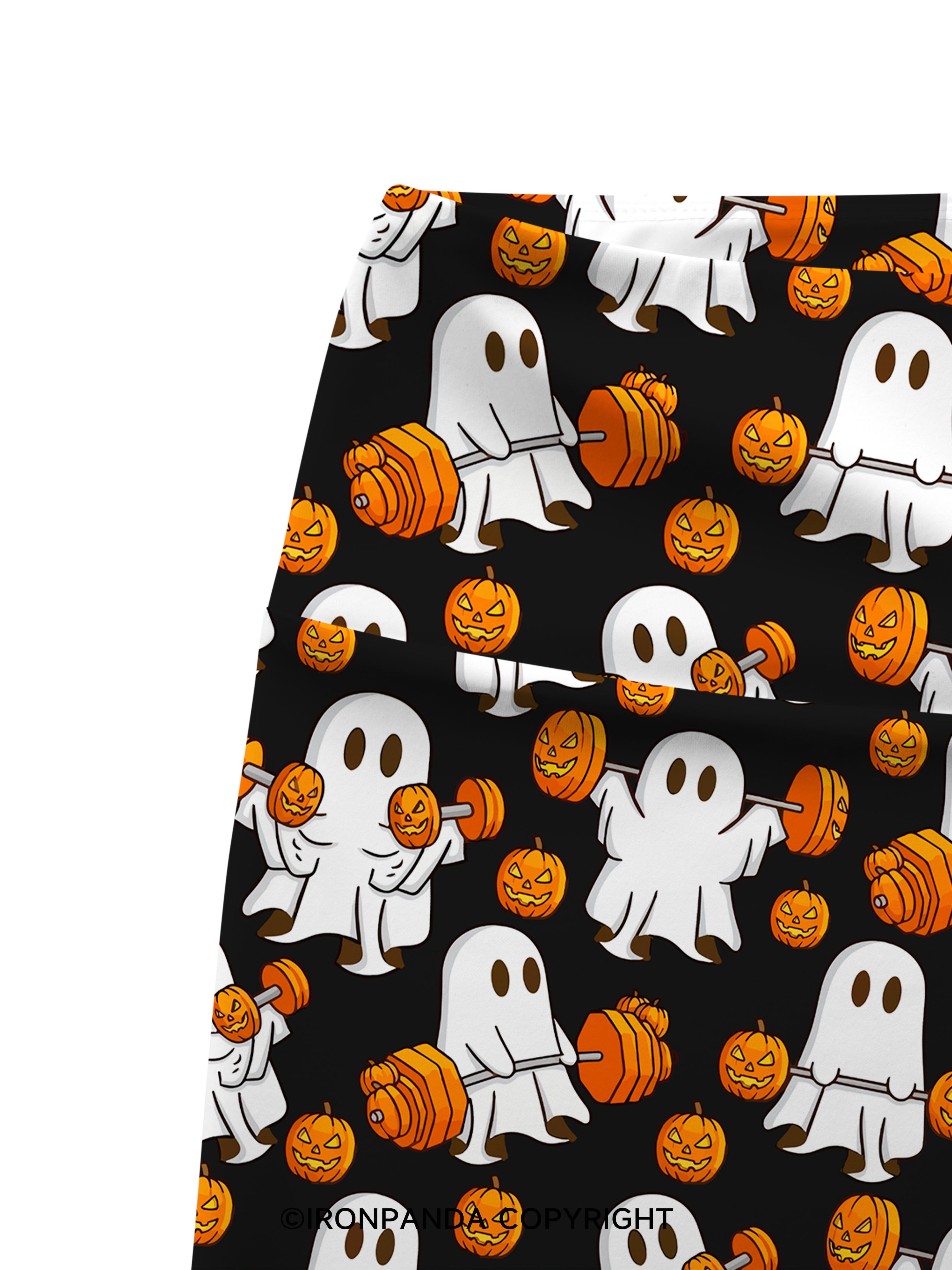 WEIGHT LIFTING GHOSTS FUNNY FITNESS Printed Yoga Cycling Shorts