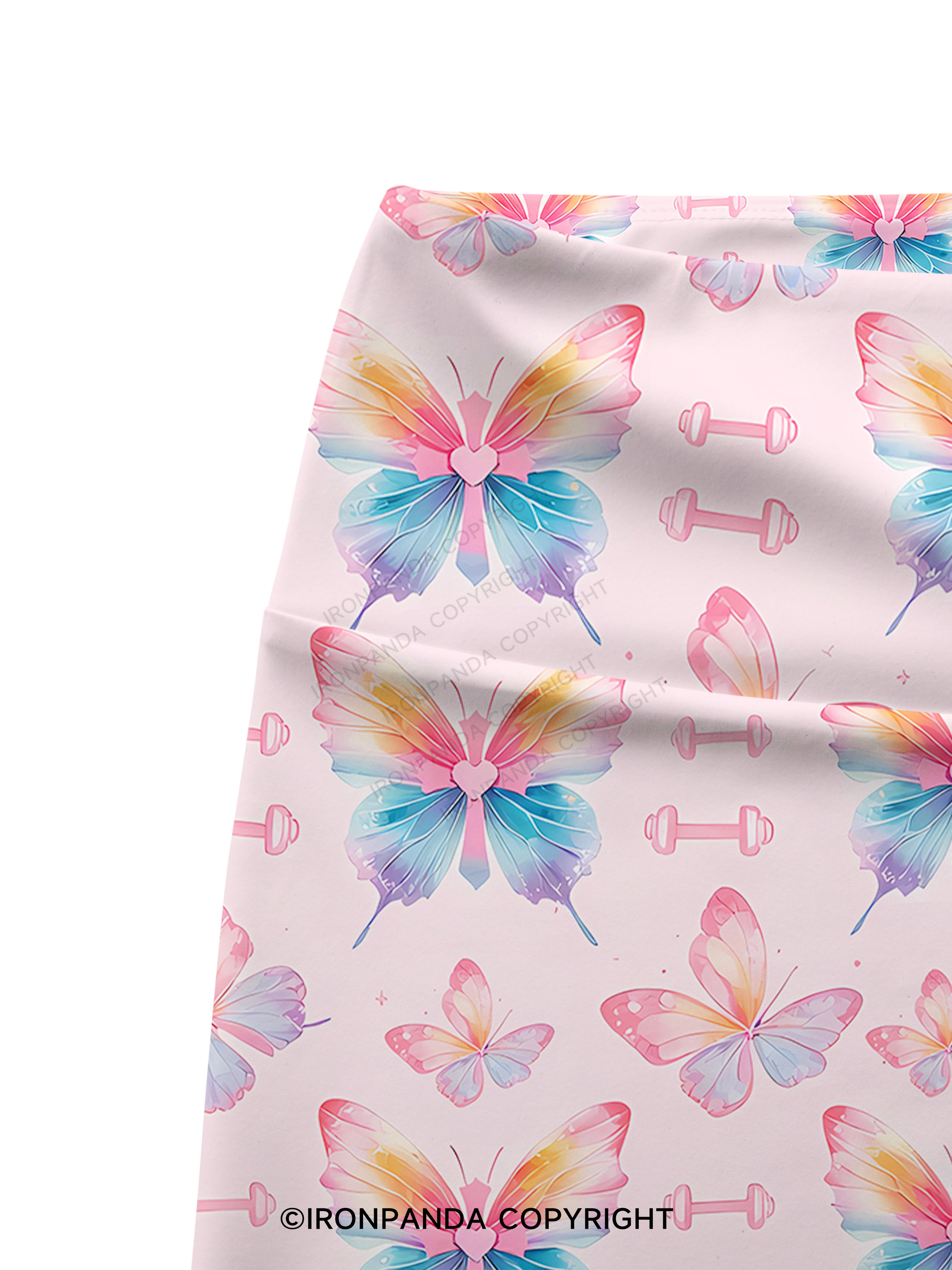 Coquette Butterfly Lifts Printed Yoga Cycling Shorts