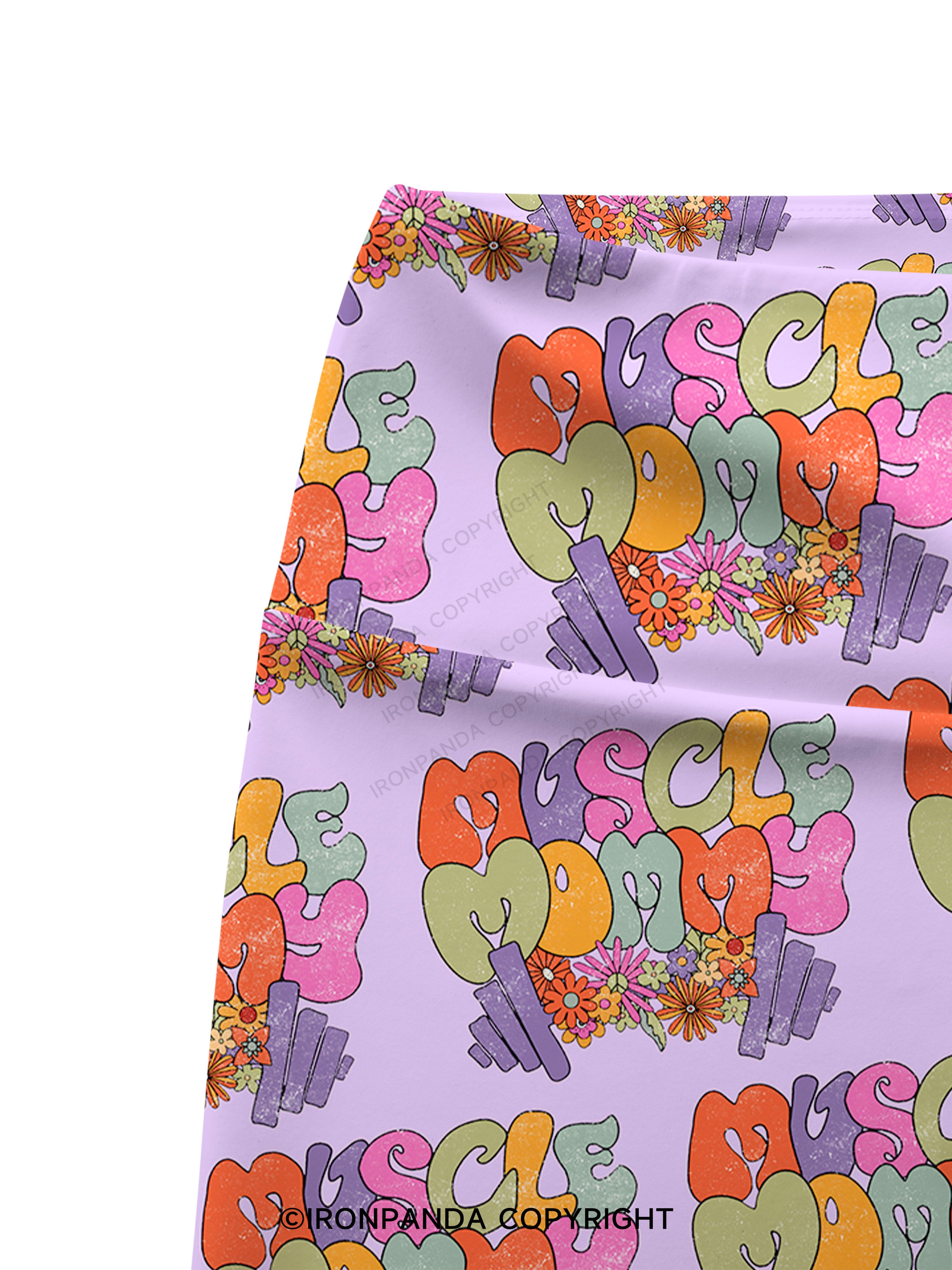 Muscle Mom Deadlift Printed Yoga Cycling Shorts