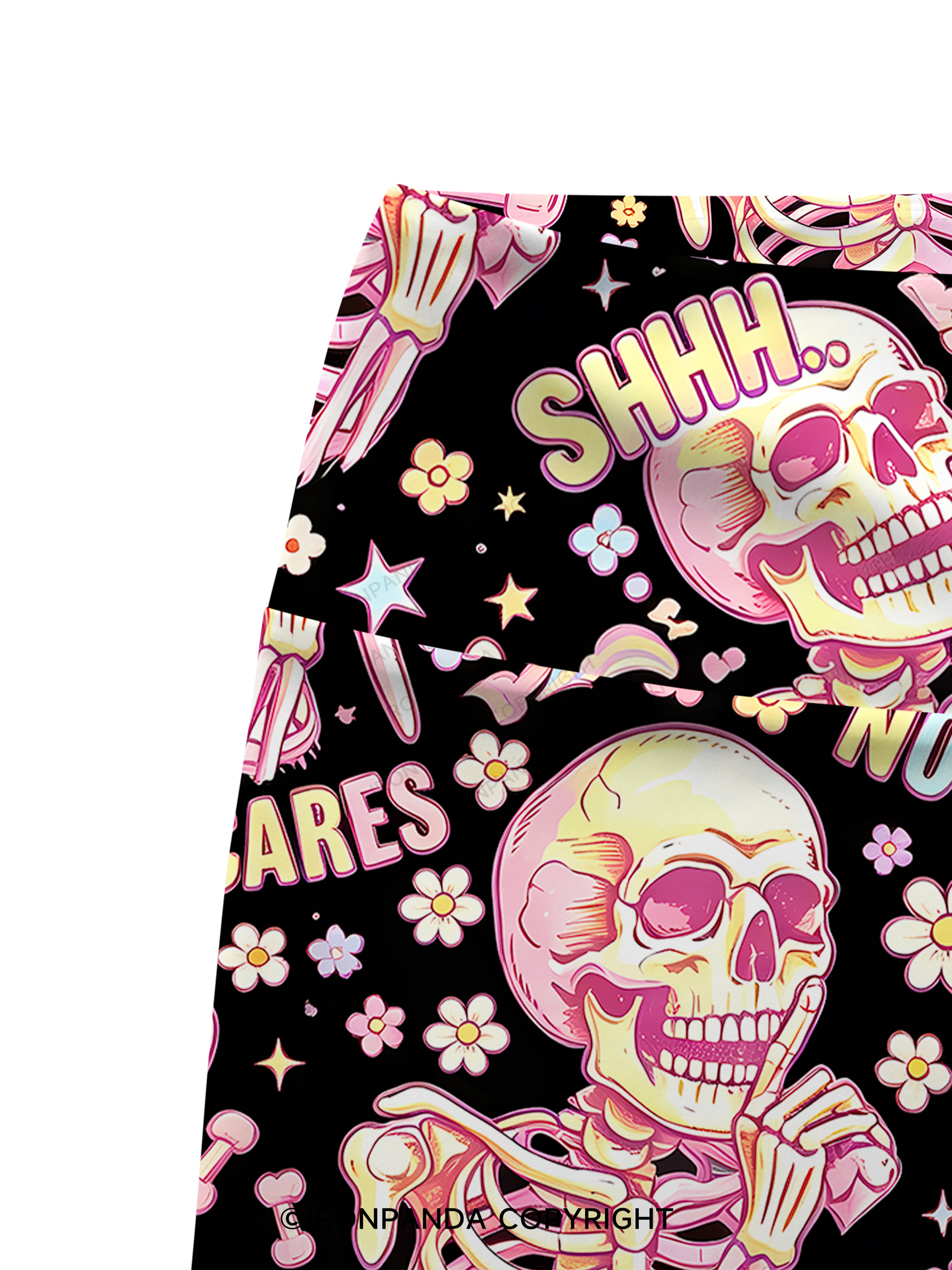 shhh no one cares Printed Yoga Cycling Shorts