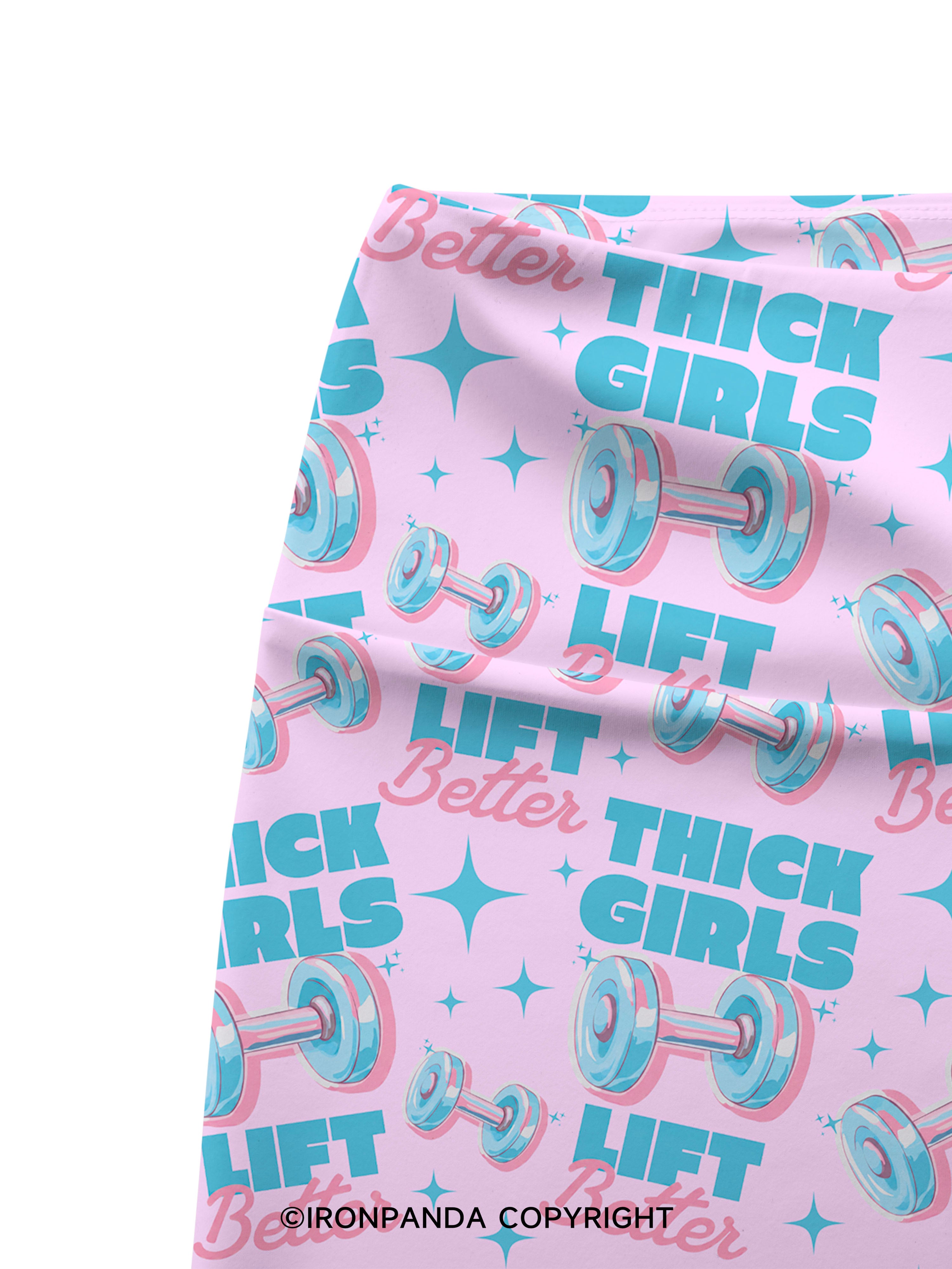 THICK THIGHS LIFT BETTER Printed Yoga Cycling Shorts