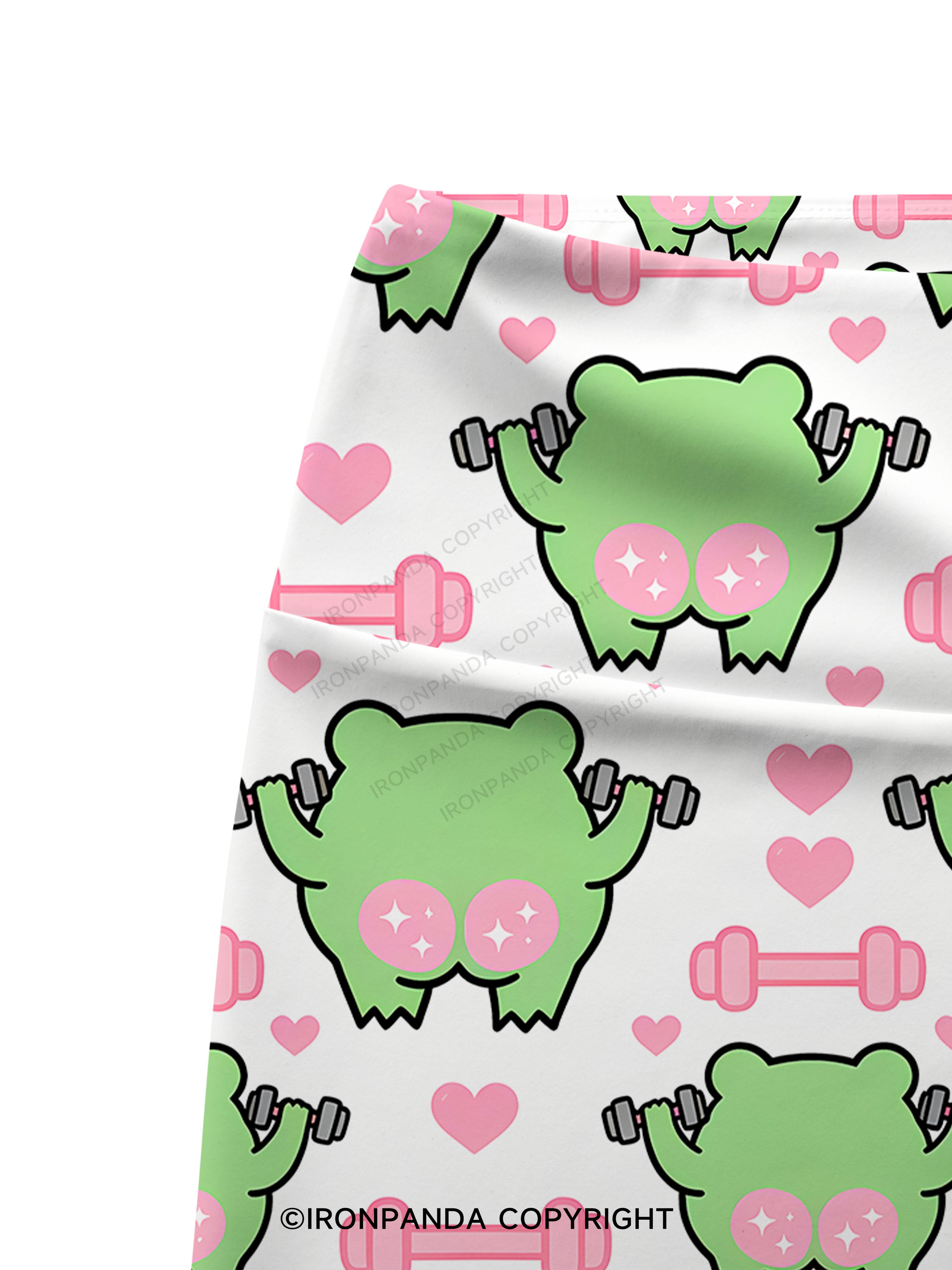 Booty Goals Frog Workout Printed Yoga Cycling Shorts