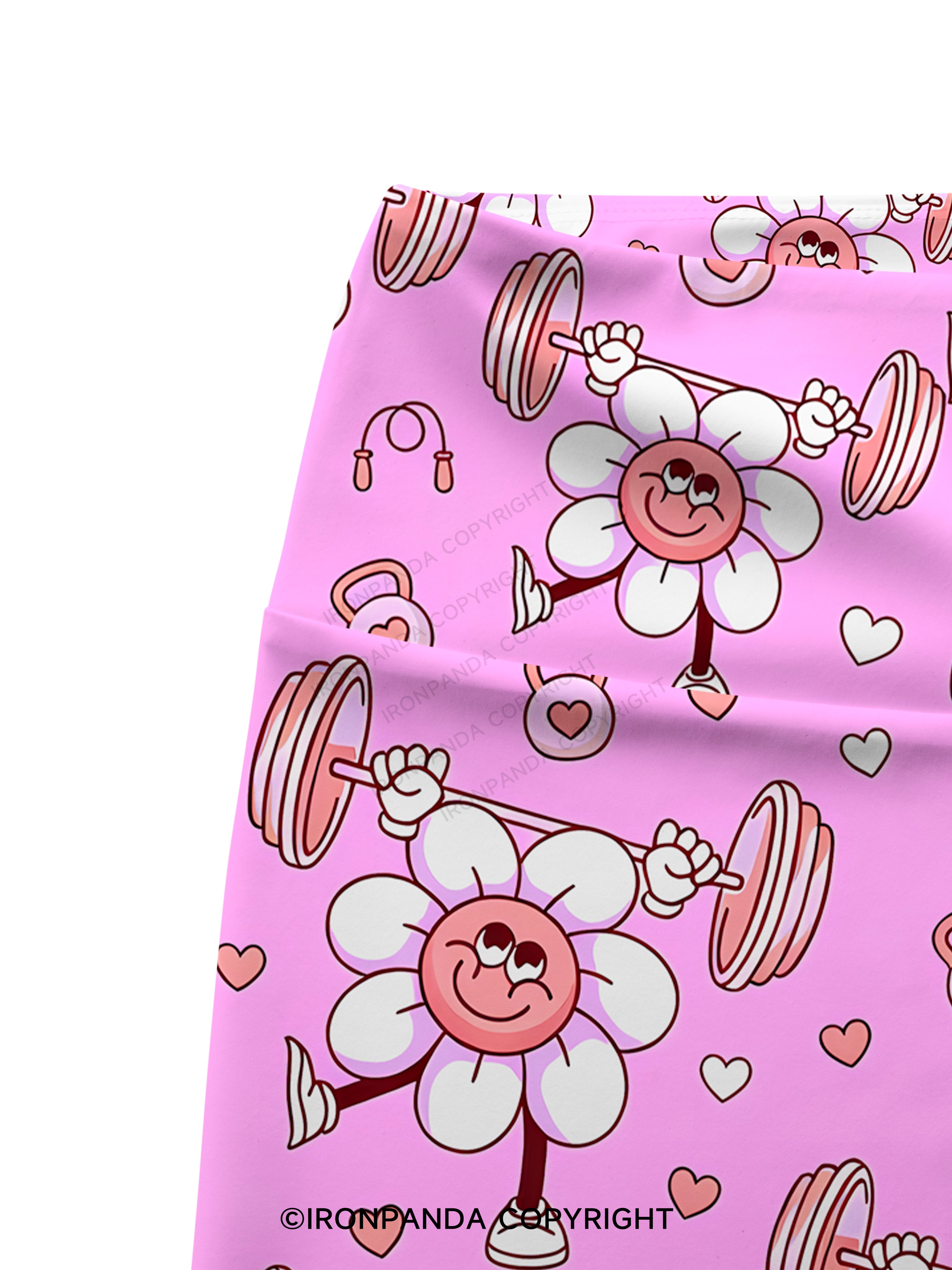 Lifting Daisy Printed Yoga Cycling Shorts