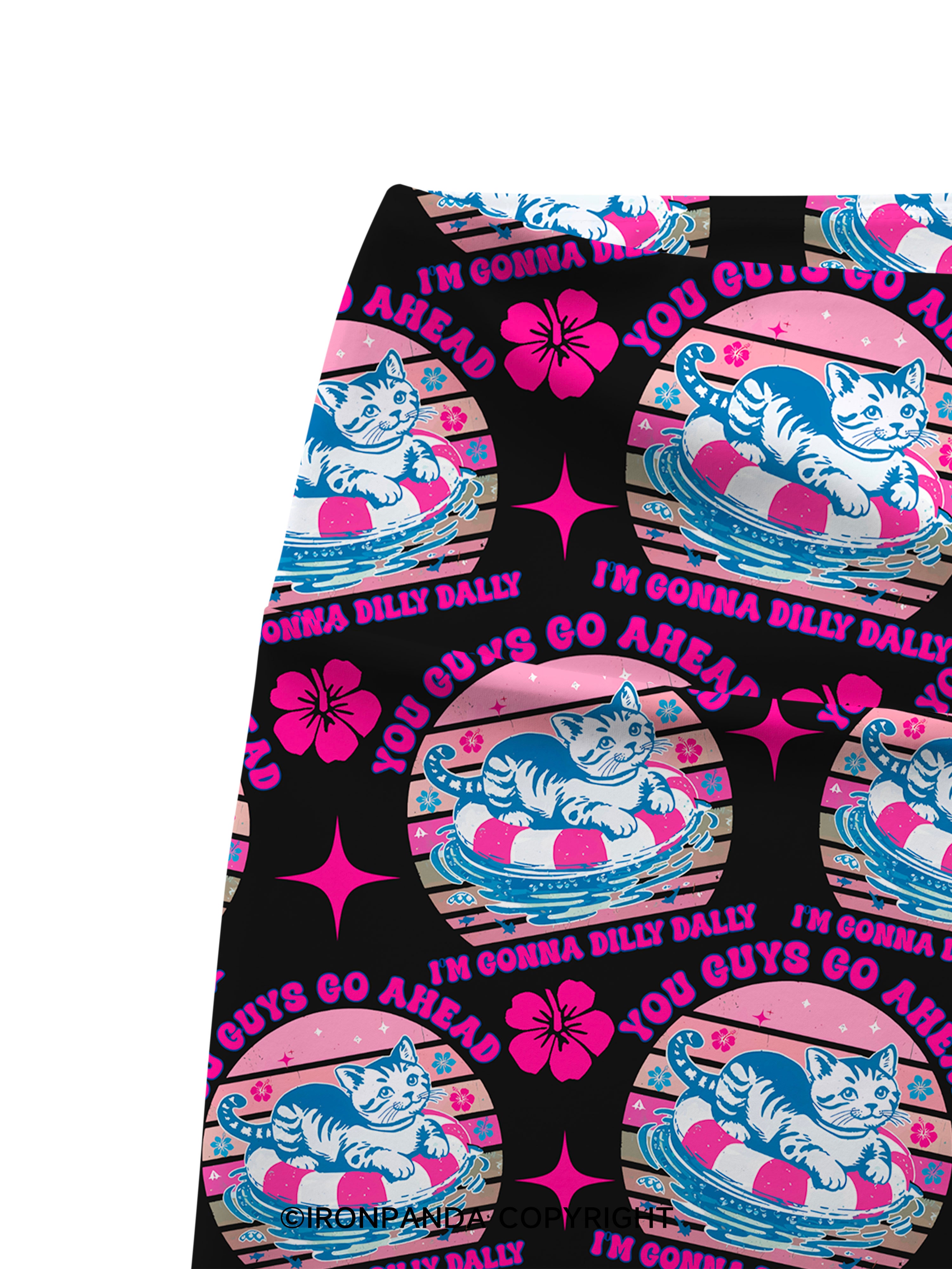 YOU GUYS GO AHEAD I'M GONNA DILLY DALLY Printed Yoga Cycling Shorts