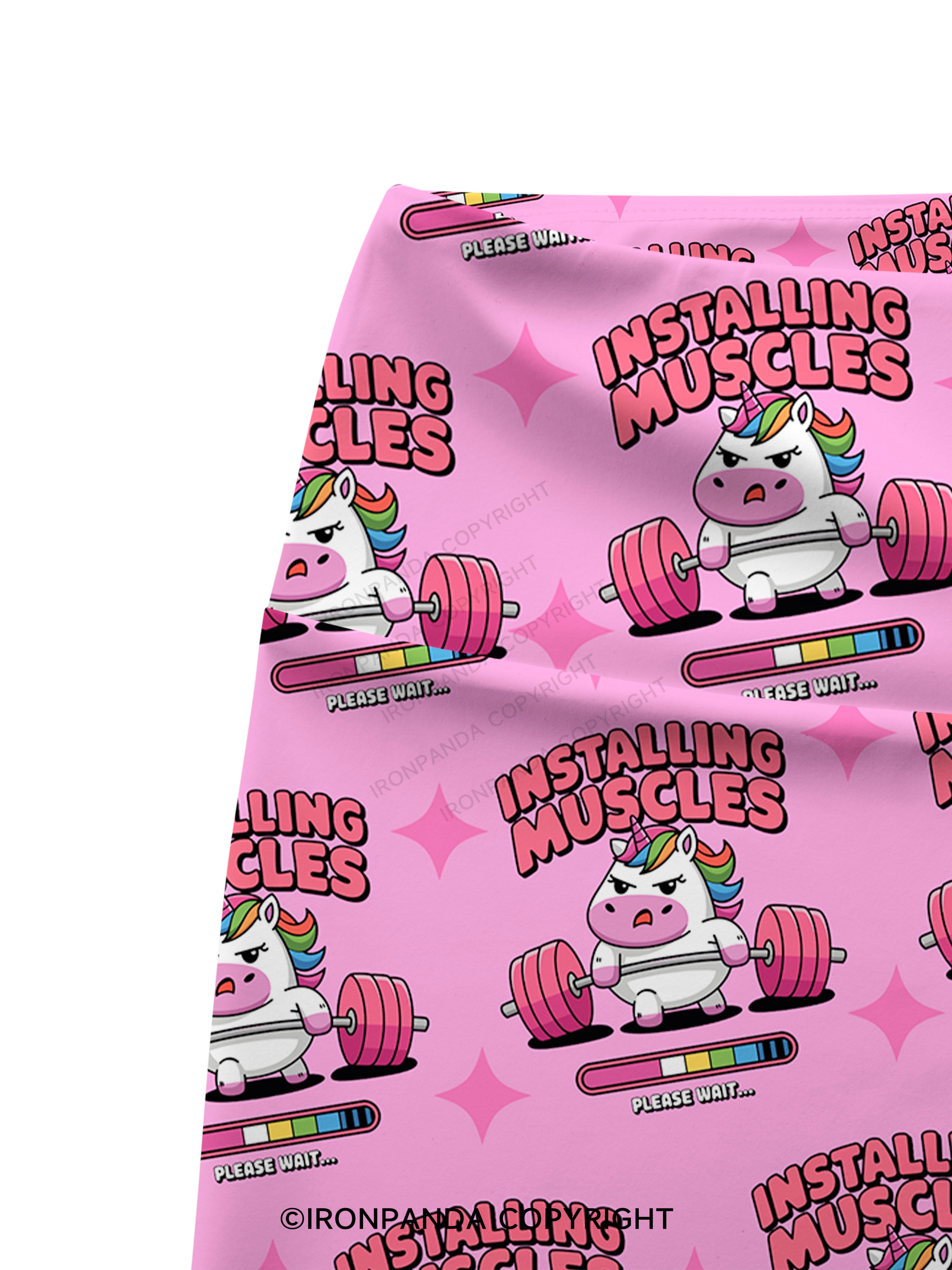 installing muscles unicorn Printed Yoga Cycling Shorts