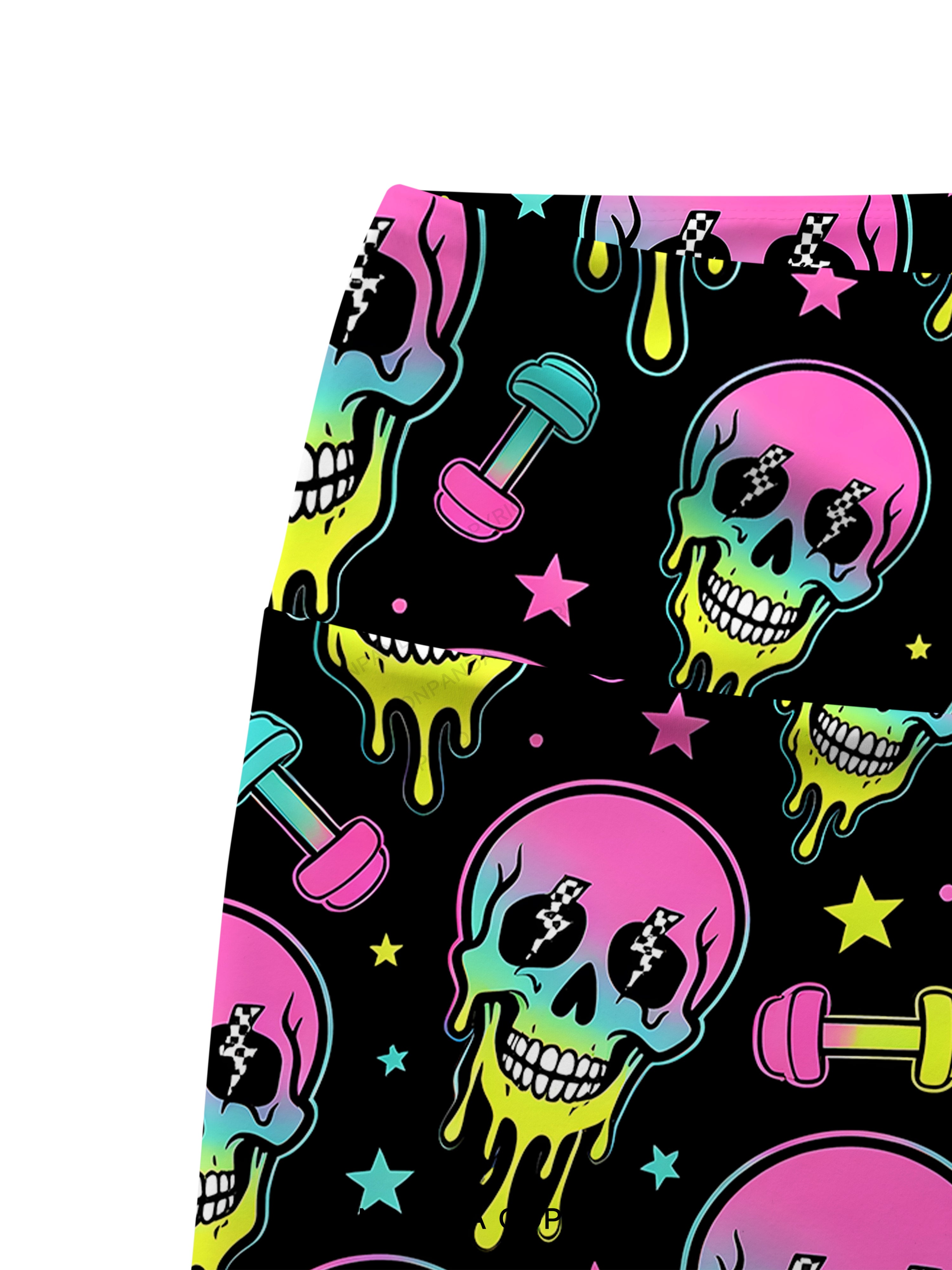 Skull Gym Gains Printed Yoga Cycling Shorts