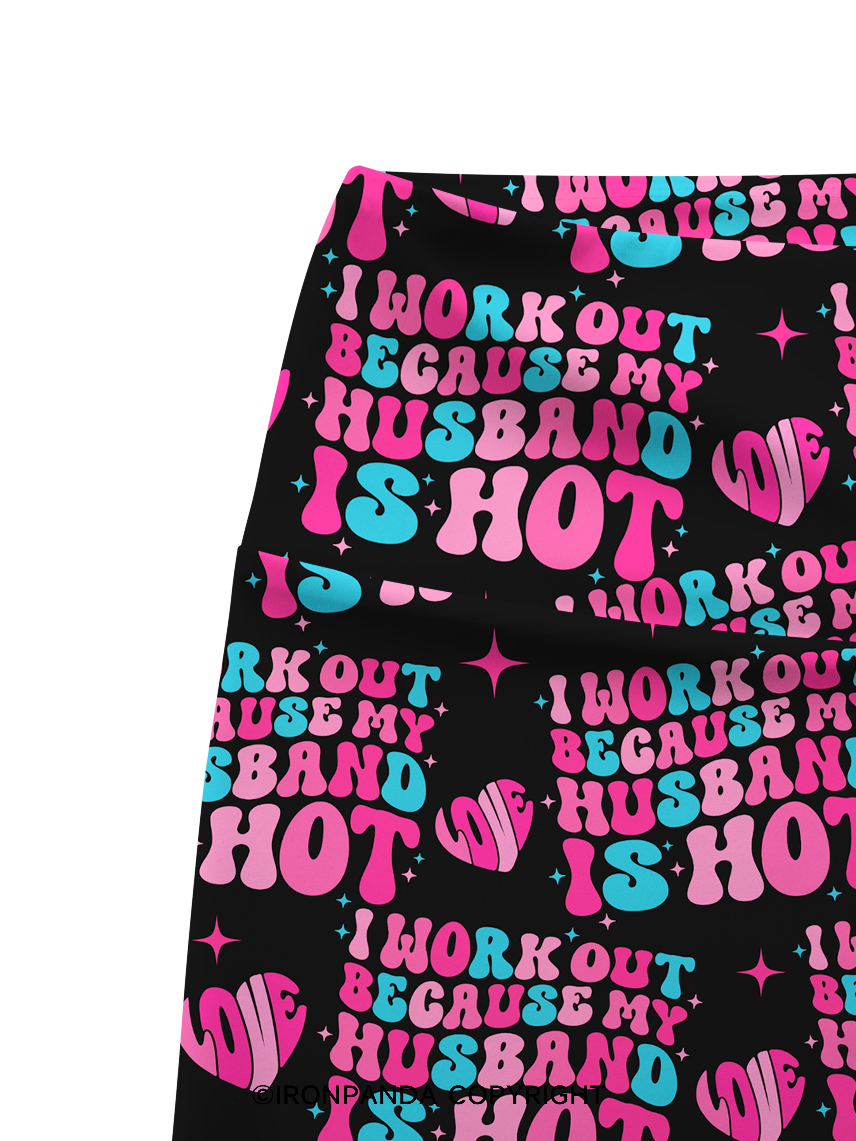 I Work Out Because My Husband is Hot Printed Yoga Cycling Shorts