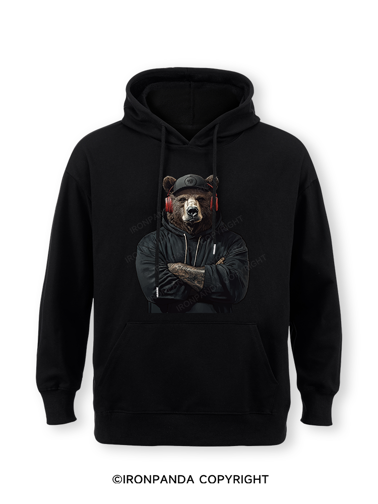 Bear with headphones Classic Gym Hoodie