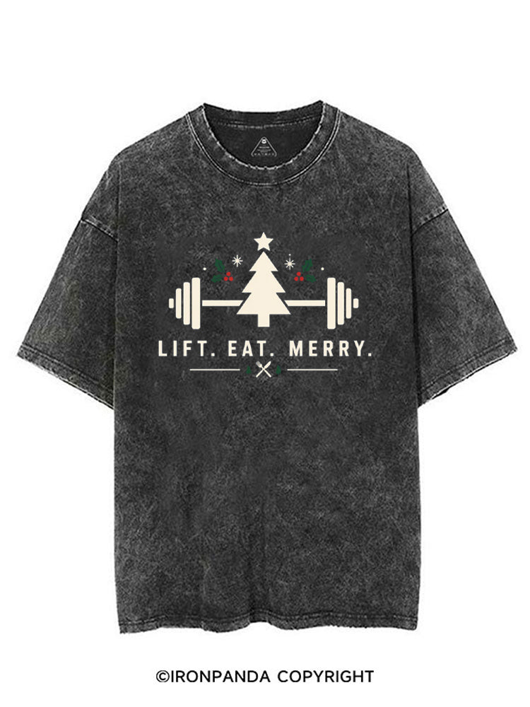 LIFT. EAT. MERRY VINTAGE GYM SHIRT