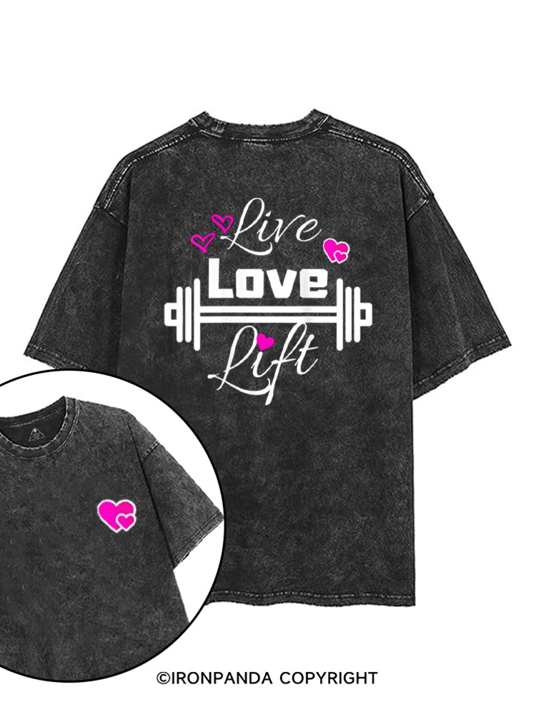 LIVE LOVE LIFT POSITIVE GYM VIBE printed Gym Shirt