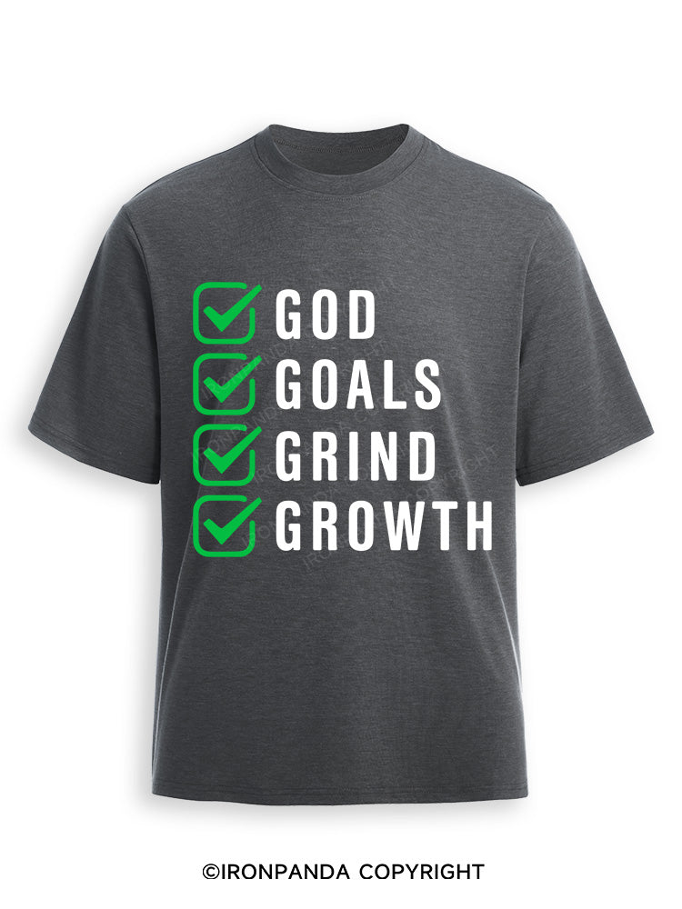 God Goals Grind Growth Ultra Soft Heather T-Shirt