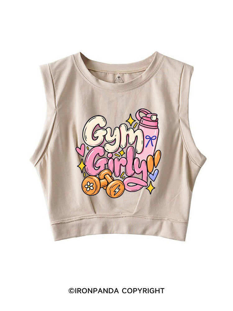 GYM GIRLY FUNNY WORKOUT SLEEVELESS CROP TOPS