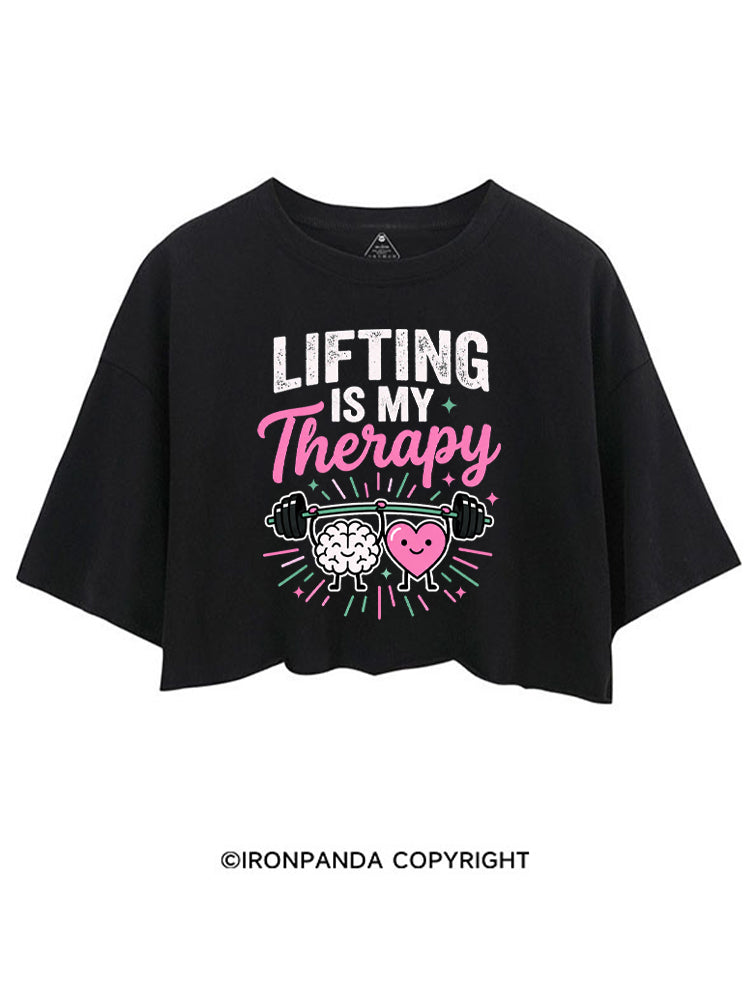 Lifting Is My Therapy CROP TOPS