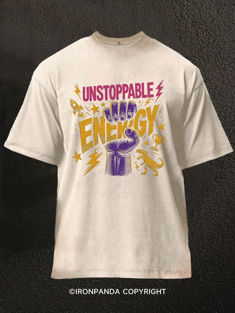 Unstoppable Energy Washed Gym Shirt