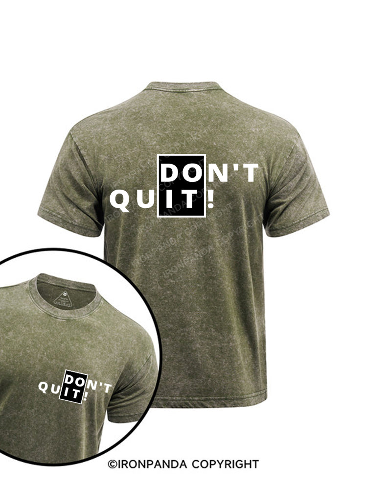 Don't Quit Do It Motivation Printed Washed Gym Shirt
