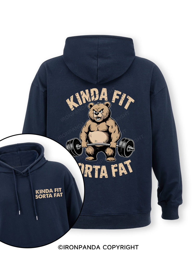 KINDA FIT SORTA FAT BEAR WEIGHTLIFTING Double-Sided Printed Classic Gym Hoodie