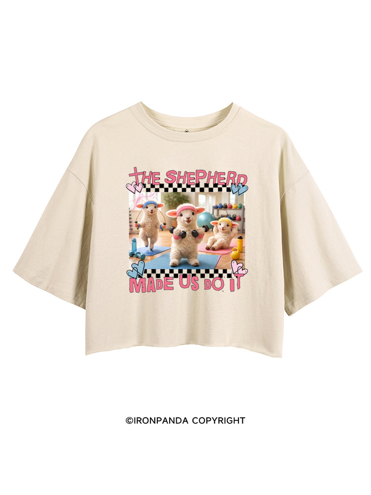 THE SHEPHERD MADE US DO IT GYM CHRISTIAN CROP TOPS