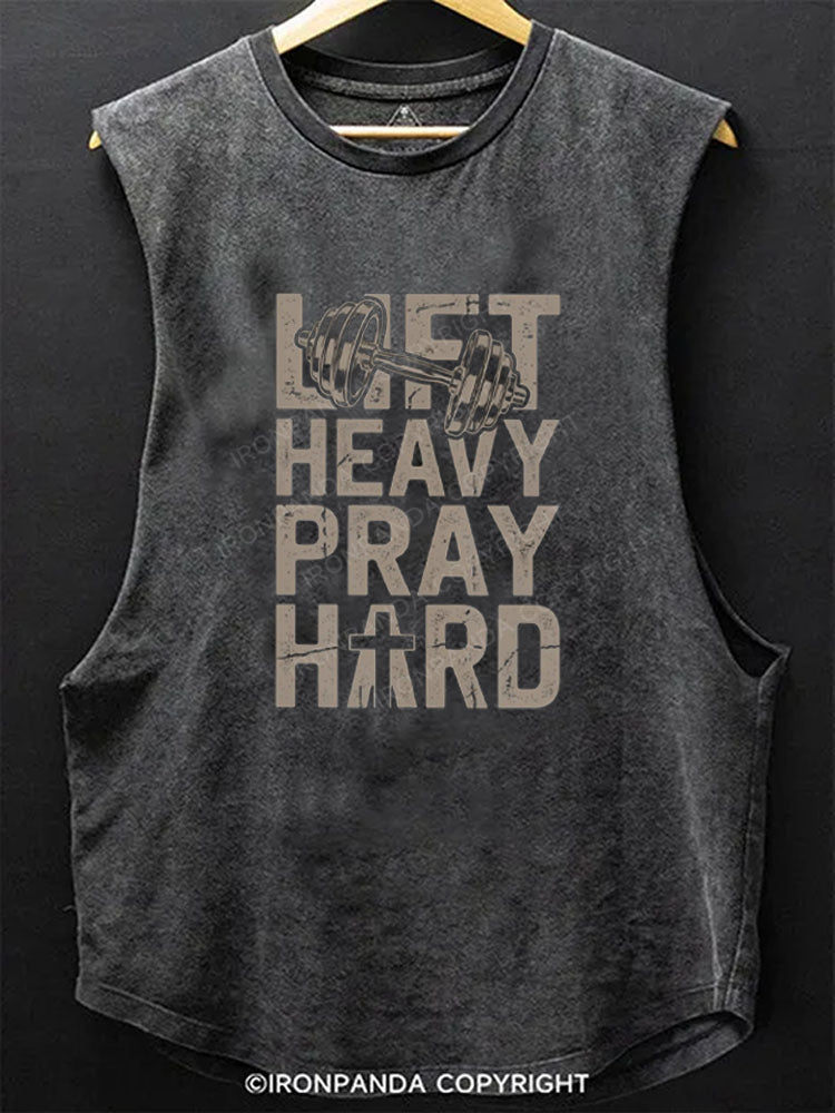 Lift Heavy Pray Hard Faith Scoop Bottom Cotton Tank