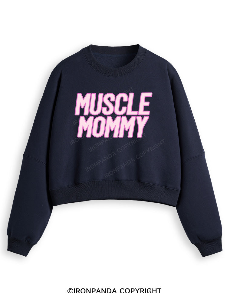MUSCLE MOM Fleece Crop Sweatshirt