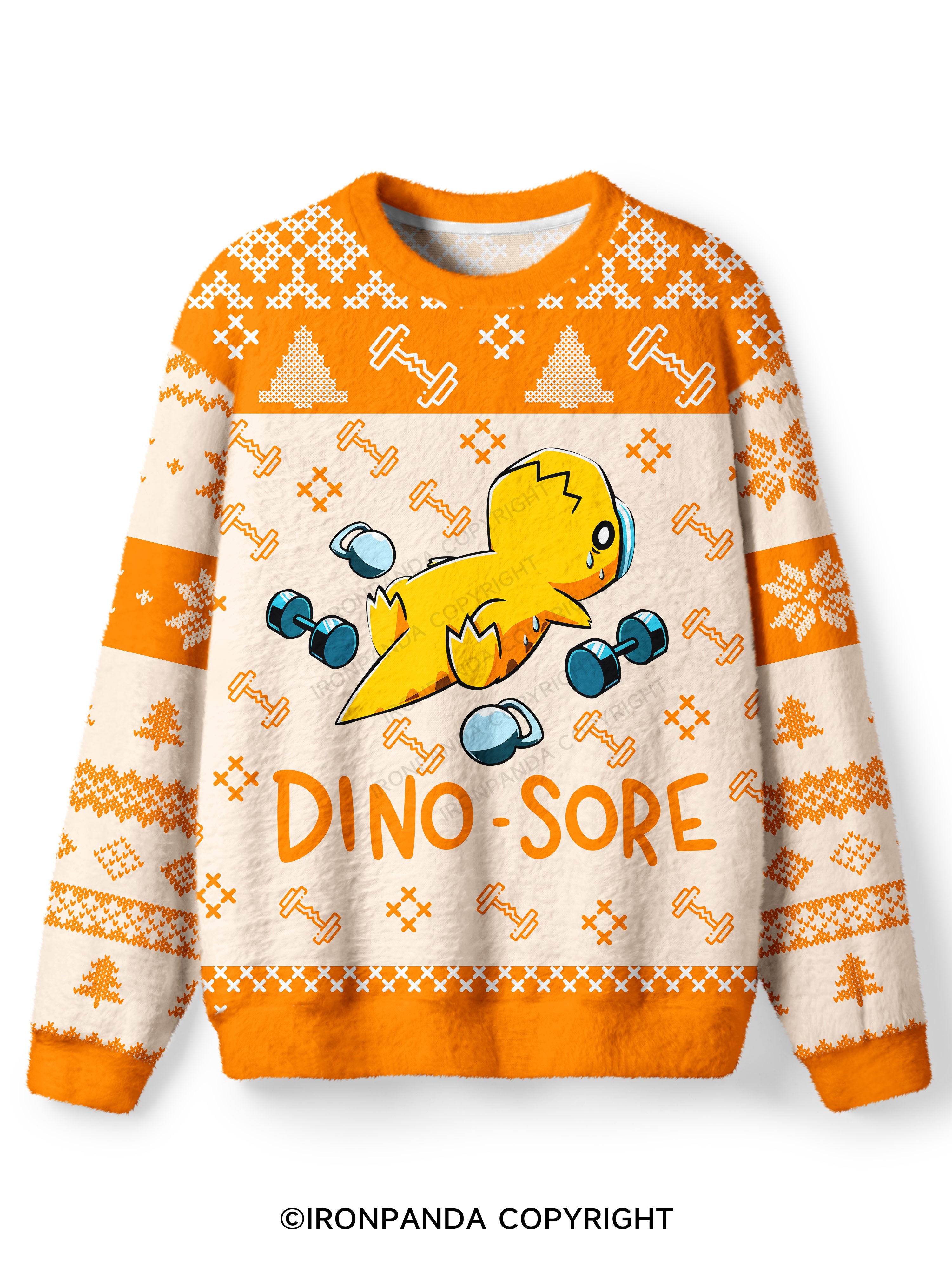 DINO SORE Ugly Fuzzy Fleece Sweater