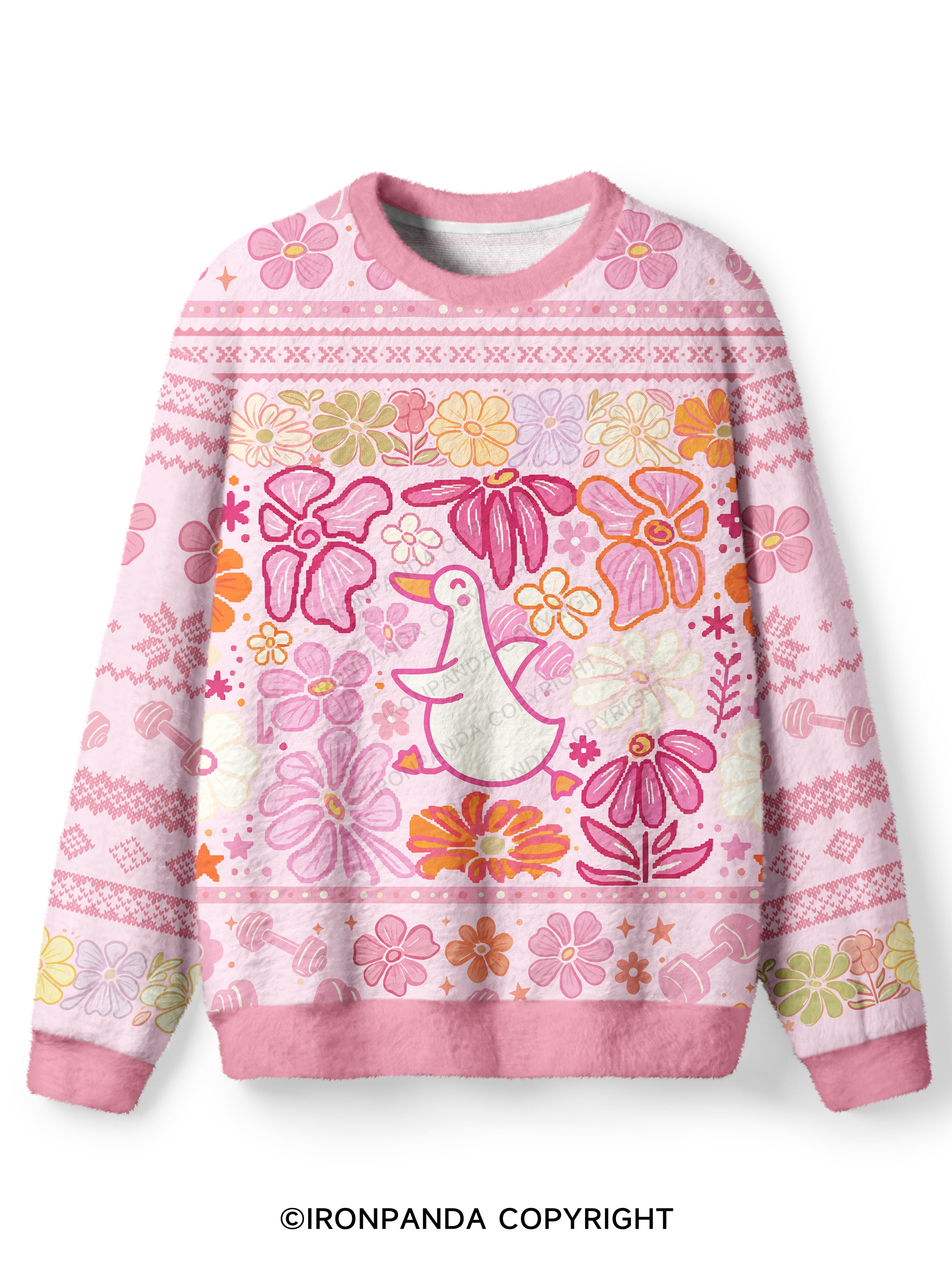 Dancing Duck Ugly Fuzzy Fleece Sweater