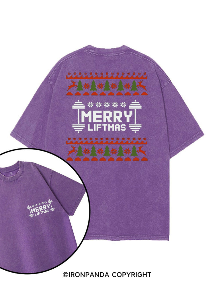 MERRY LIFTMAS CHRISTMAS GYM HUMOR printed Gym Shirt