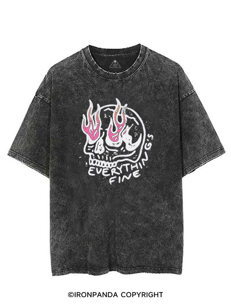 Everything is Fine Funny Skeleton VINTAGE GYM SHIRT