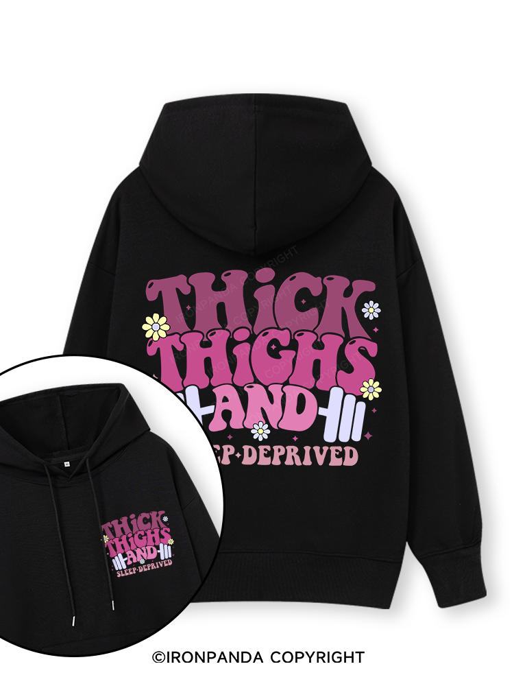 Thick Thighs And Sleep Deprived Double-Sided Printed Classic Gym Hoodie