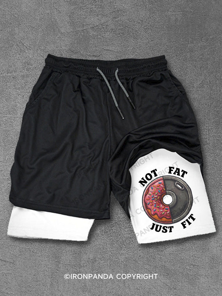 Not Fat Just Fit Donut Weight Plate Performance Training Shorts