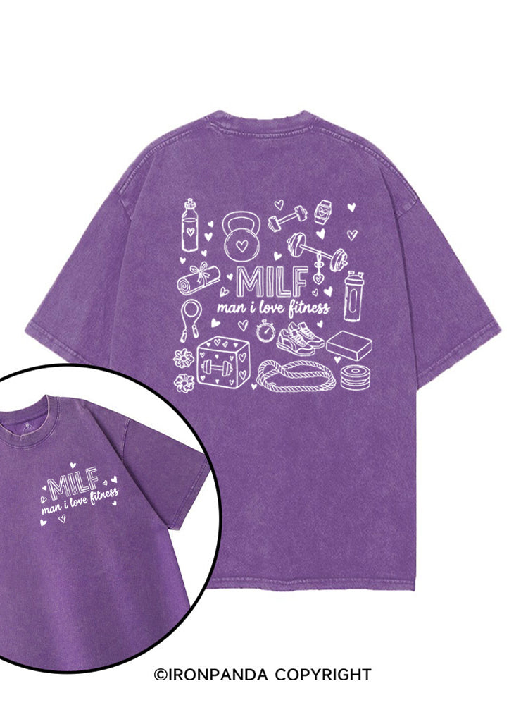 MILF man i love fitness printed Gym Shirt