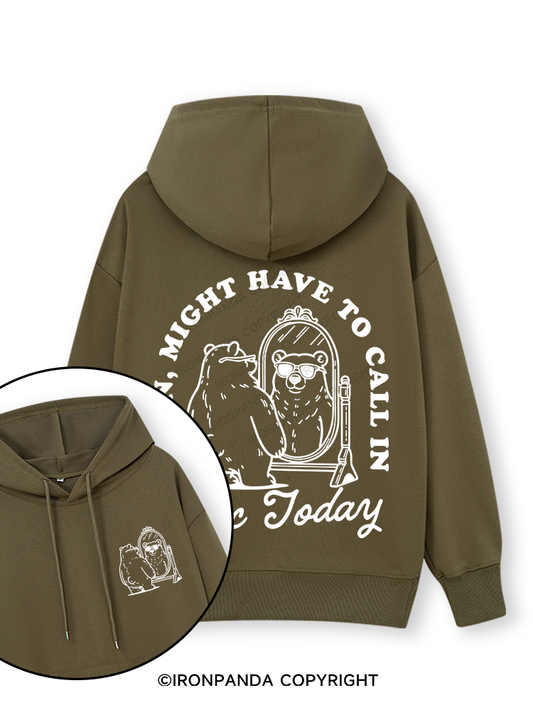 DAMN, MIGHT HAVE TO CALL IN THICC TODAY Double-Sided Printed Classic Gym Hoodie