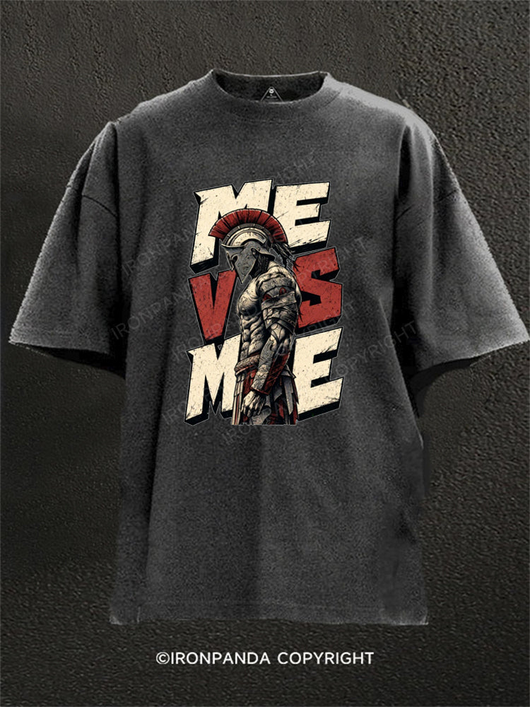 Me Vs Me Spartan Warrior Washed Gym Shirt