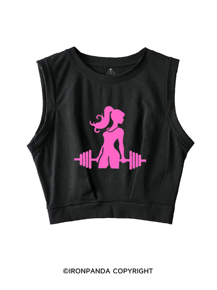 PINK POWERLIFT SLEEVELESS CROP TOPS