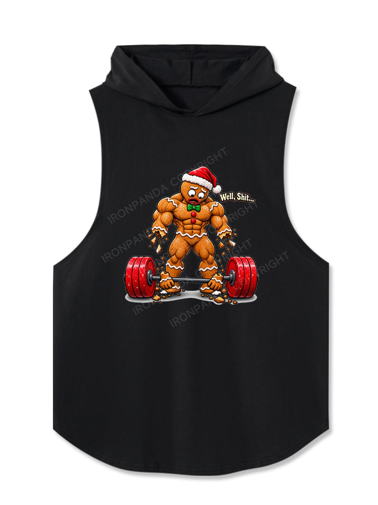 Well Shit Muscular Gingerbread Hooded Tank