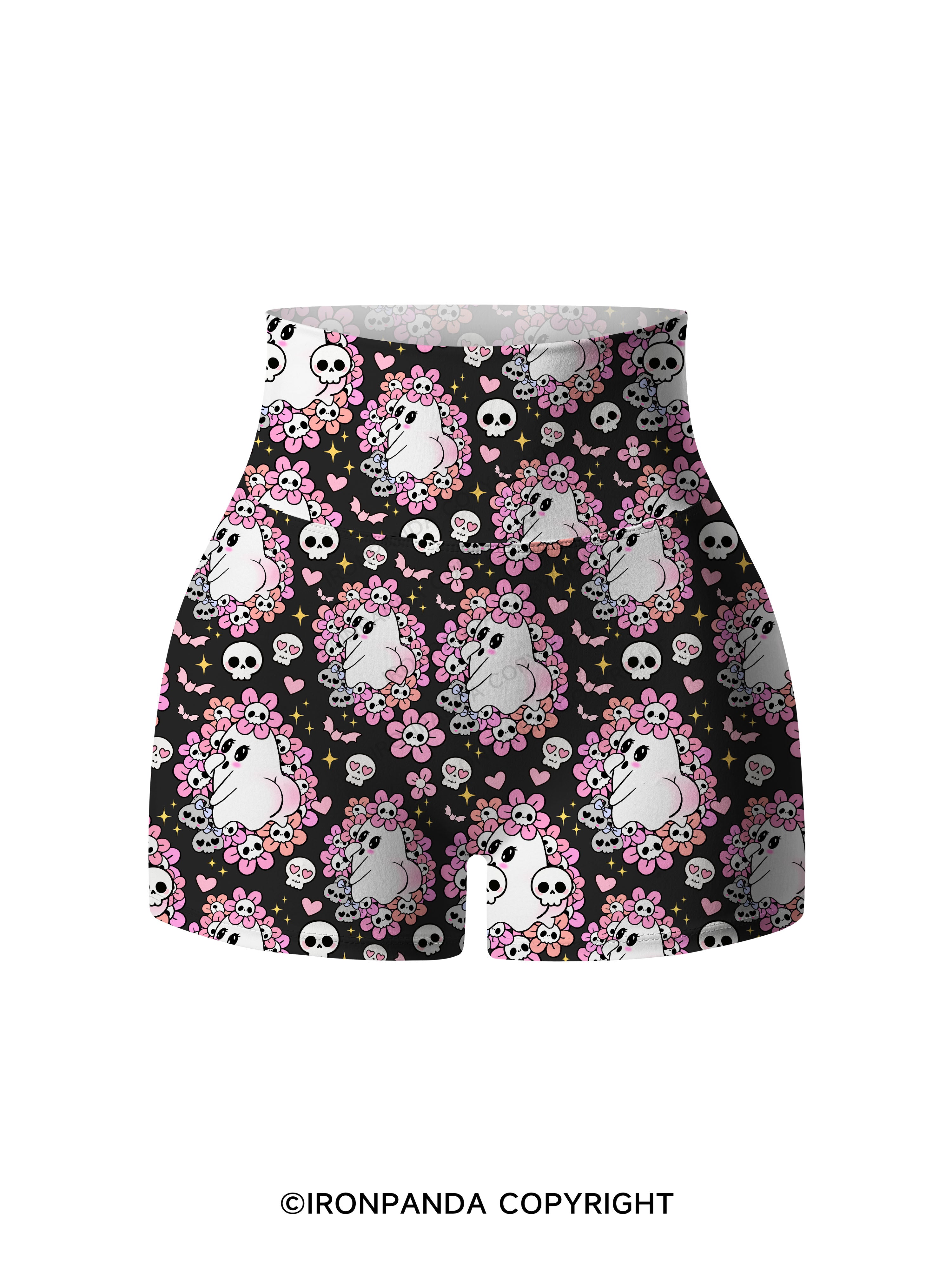 BOO‑TYLICIOUS Printed Yoga Shorts
