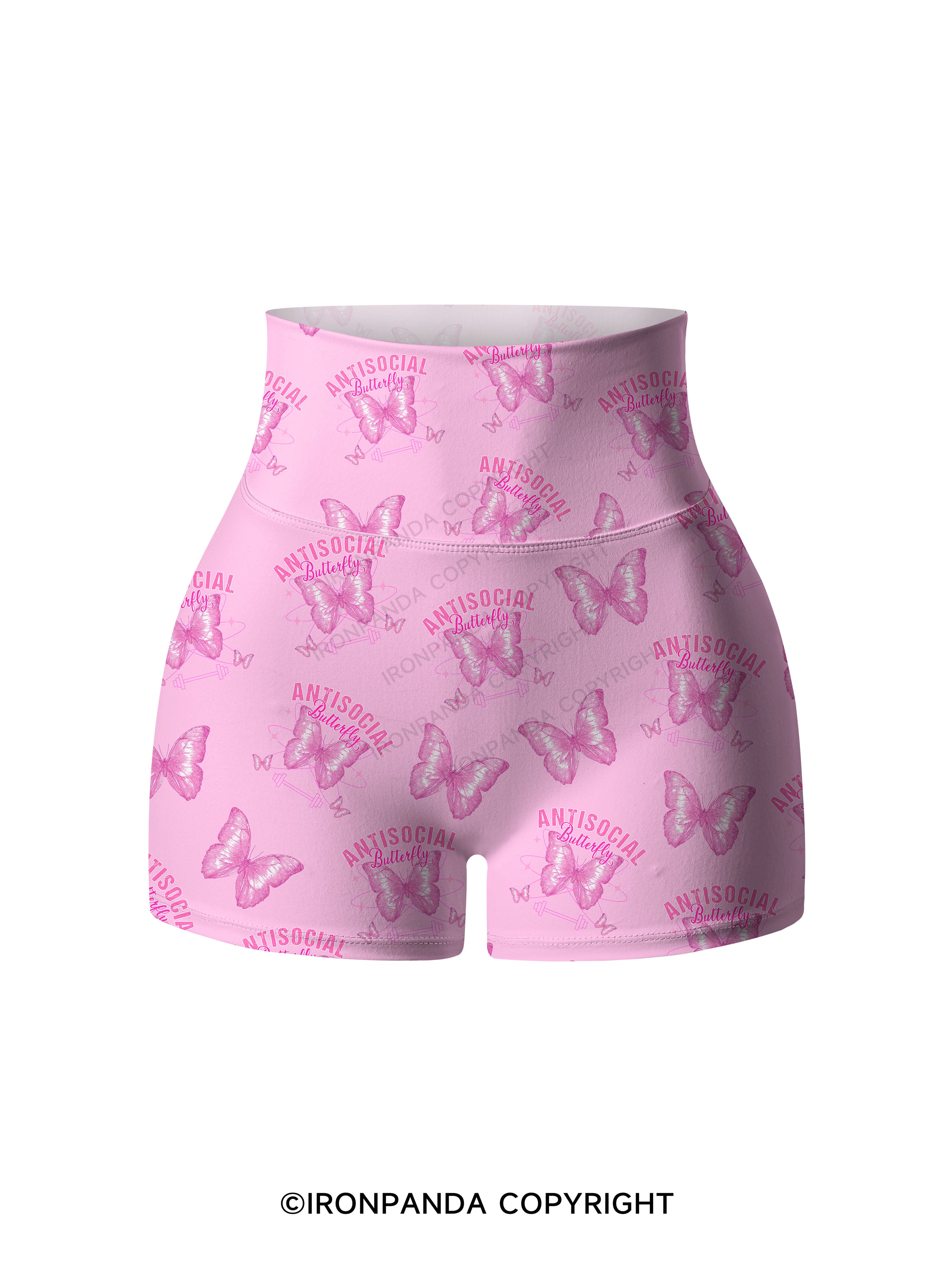 antisocial butterfly Printed Yoga Shorts