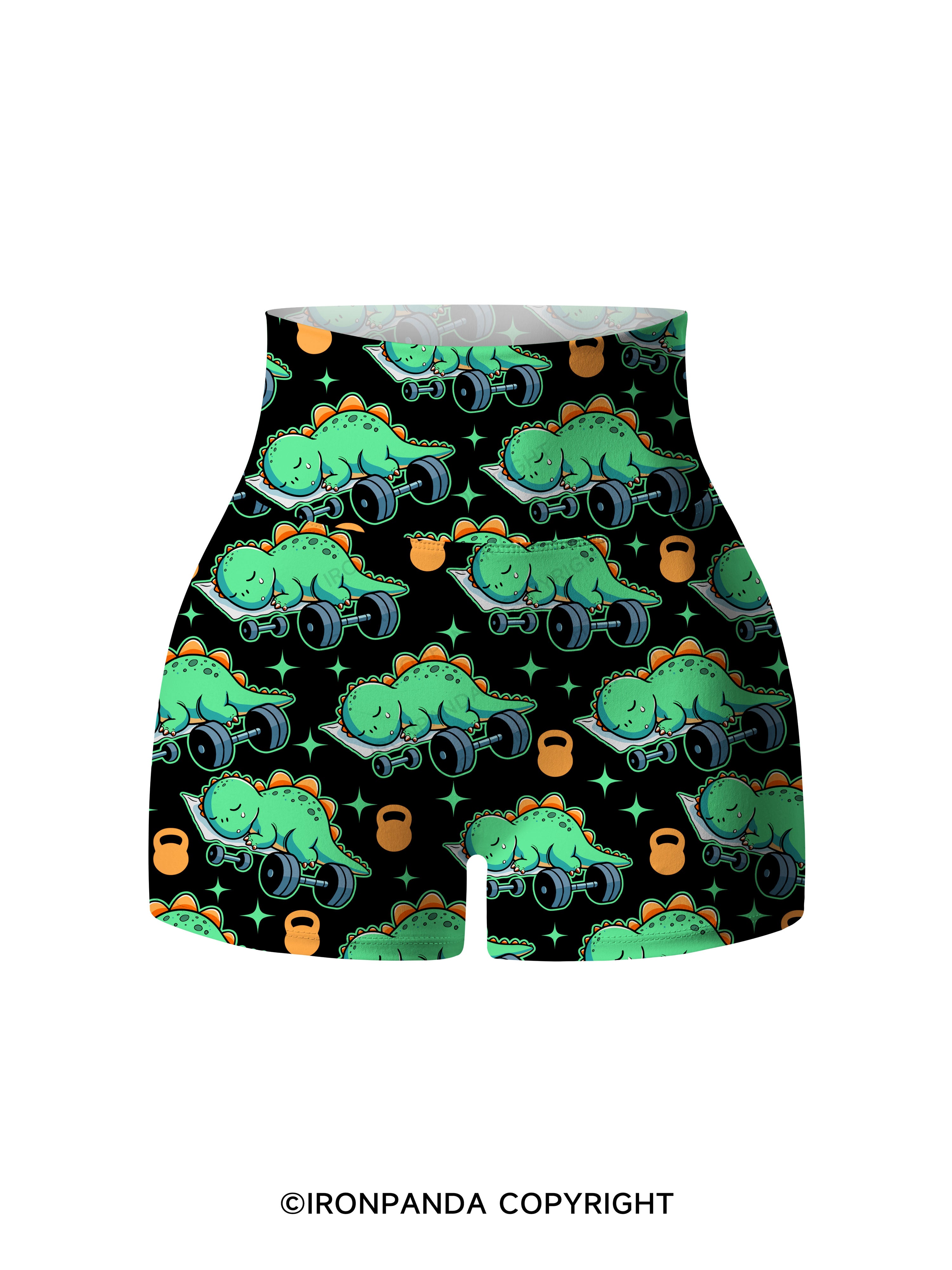 Dino-Sore Sleep Printed Yoga Shorts