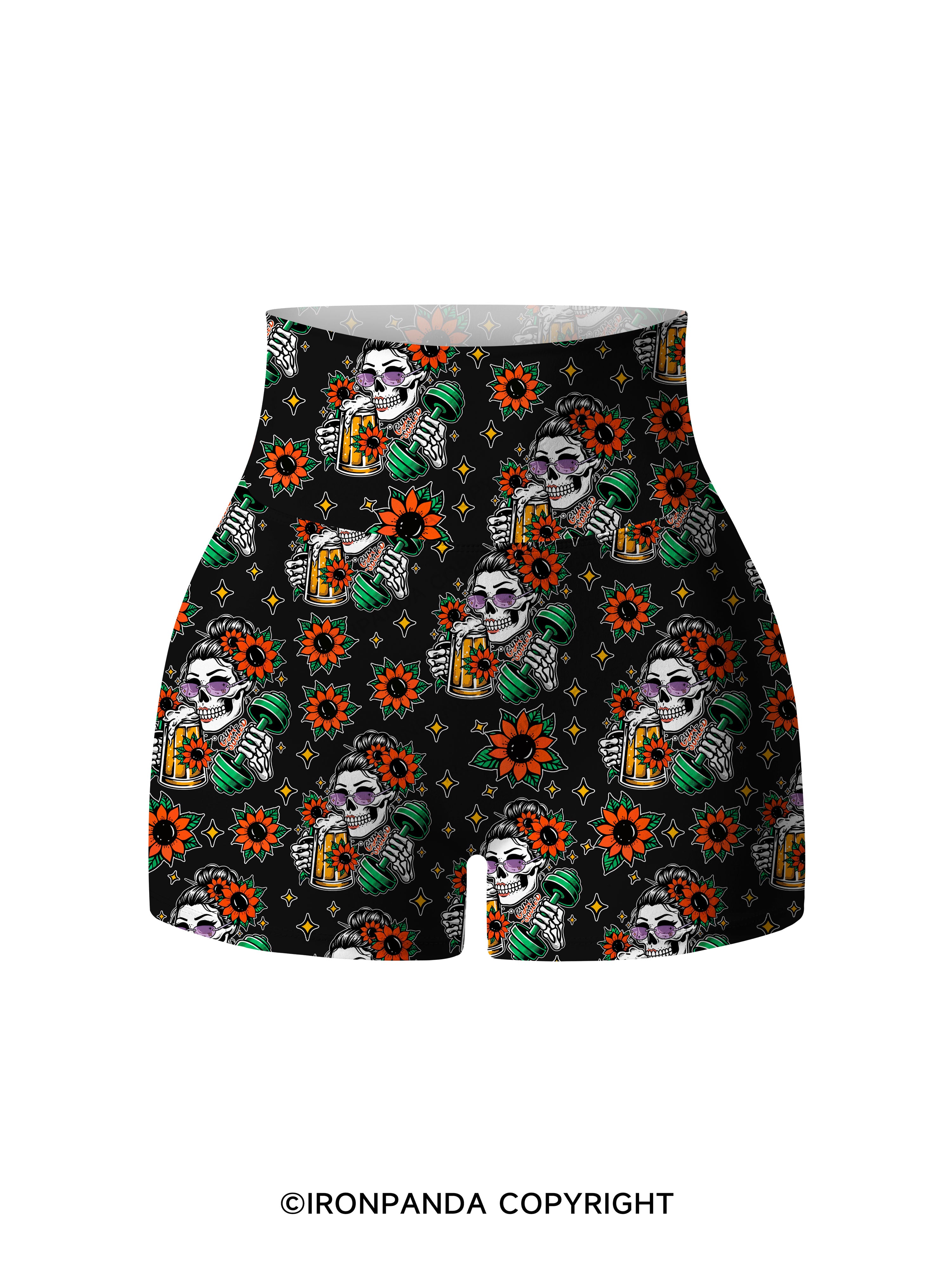 BURPEES ？I THOUGHT YOU SAID BEER PLEASE Printed Yoga Shorts
