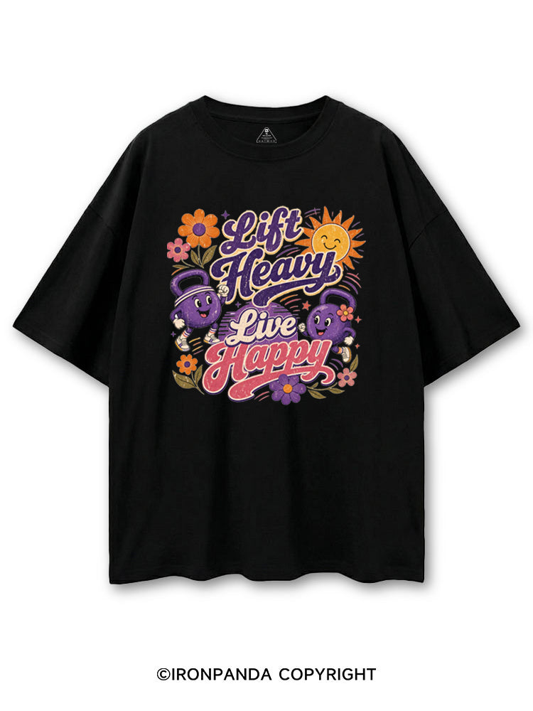 LIFT HEAVY LIVE HAPPY GYM POSITIVE COTTON PUMP COVER