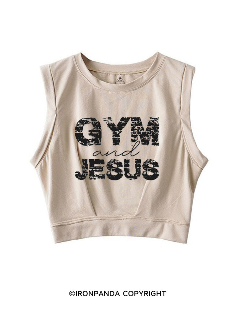 Gym & Jesus Gym Lover SLEEVELESS CROP TOPS